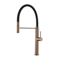 Baterie bucatarie cu pipa flexibila Inter Ceramic finisaj Rose Gold-negru mat