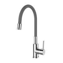 Baterie bucatarie cu pipa flexibila Rubineta Twister finisaj crom lucios-gri mat