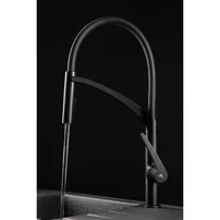 Baterie bucatarie cu pipa flexibila Rubineta Ultima finisaj negru mat