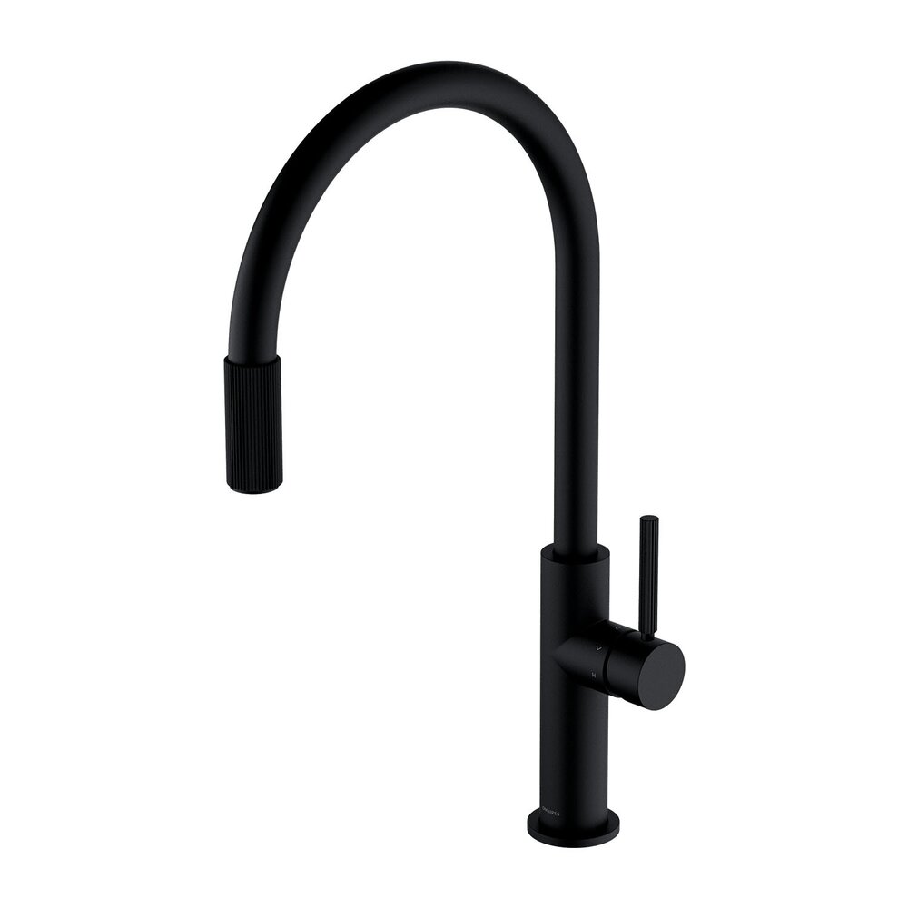 Baterie bucatarie cu sistem filtrare D1 negru mat Omnires Switch cu 3 cai, pentru apa filtrata