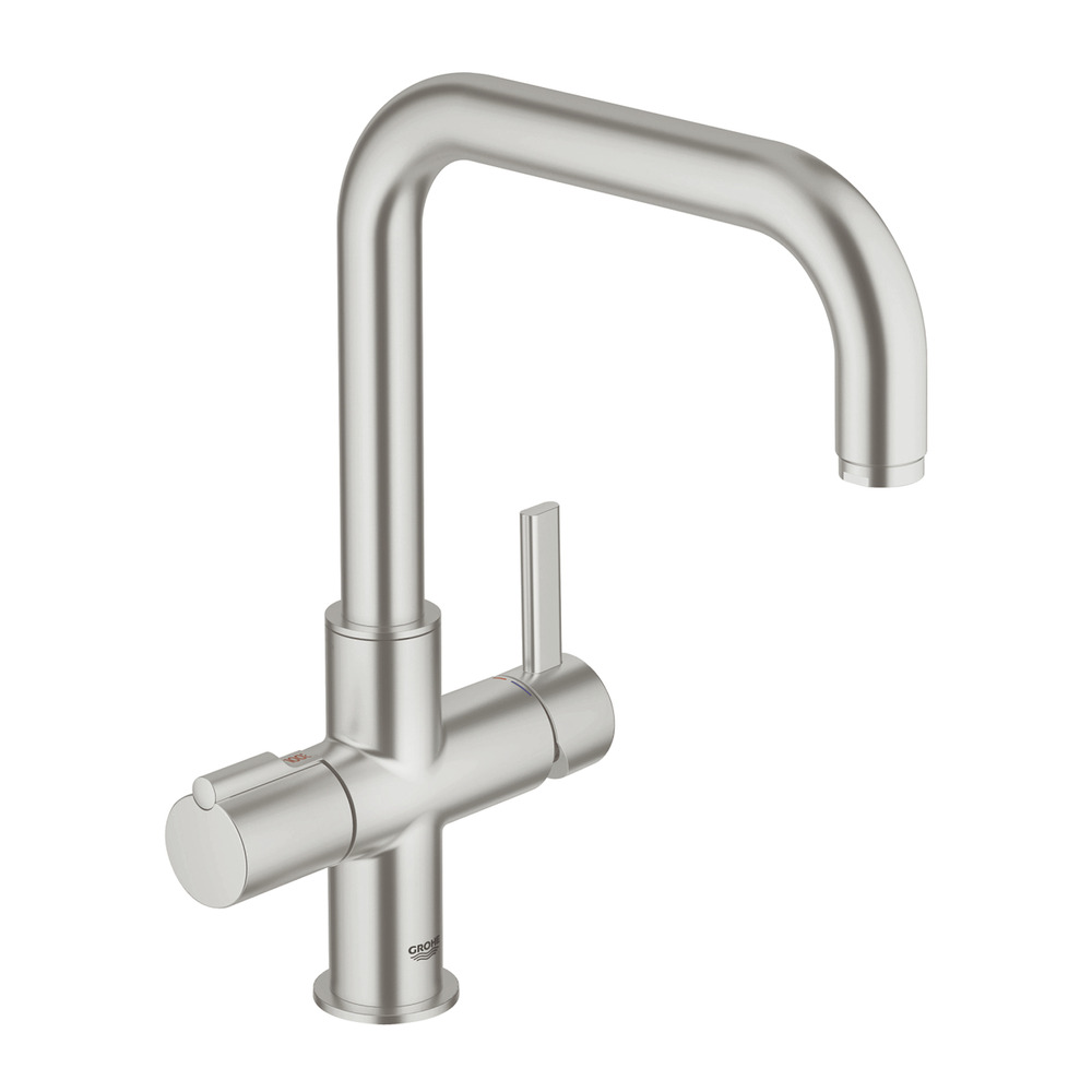 Baterie bucatarie Grohe Red Duo crom periat Supersteel monocomanda