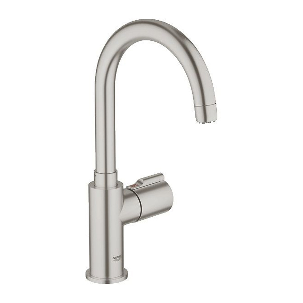 Baterie bucatarie Grohe Red Mono crom periat Supersteel pentru apa fierbinte