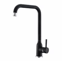 Baterie bucatarie monocomanda Inter Ceramic finisaj negru-granit mat