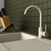 Baterie bucatarie monocomanda Rubineta Axe finisaj bej mat