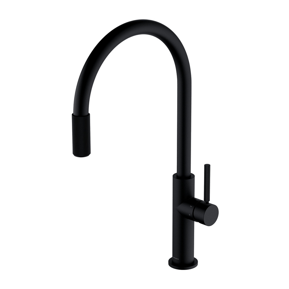 Baterie bucatarie negru mat Omnires Switch cu 3 cai, pentru apa filtrata