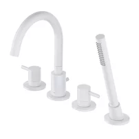 Baterie cada-dus 4 elemente Omnires Y monocomanda finisaj alb mat cu set de dus