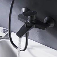 Baterie cada-dus AM.PM Gem monocomanda finisaj negru mat