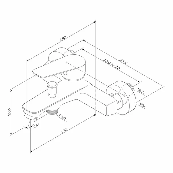 Baterie cada-dus AM.PM Hit monocomanda finisaj negru mat picture - 8