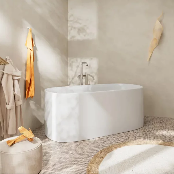 Baterie cada-dus freestanding Hansgrohe Tecturis S finisaj crom lucios fara corp ingropat picture - 2
