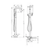 Baterie cada-dus freestanding Hansgrohe Tecturis S finisaj crom lucios fara corp ingropat picture - 3