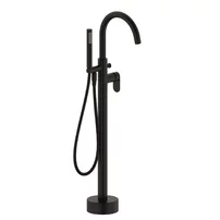 Baterie cada - dus freestanding Inter Ceramic finisaj negru cu set de dus