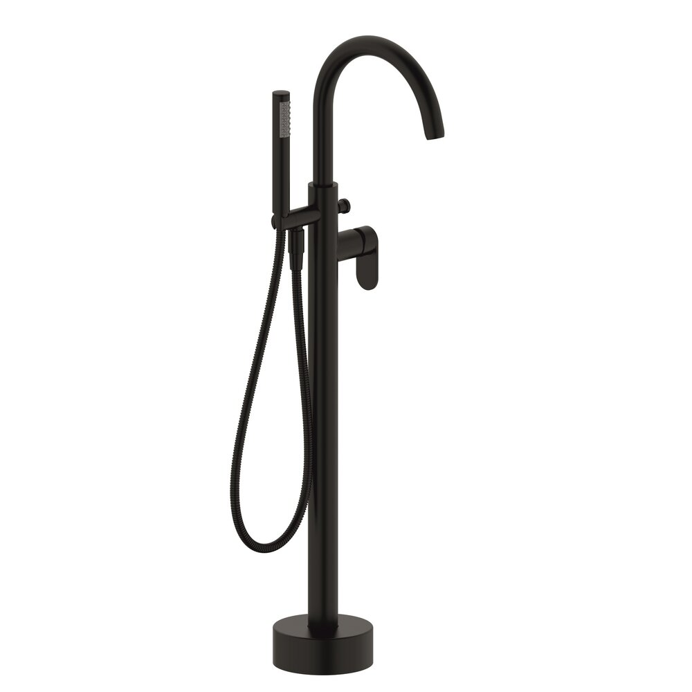 Baterie cada - dus freestanding Inter Ceramic finisaj negru cu set de dus