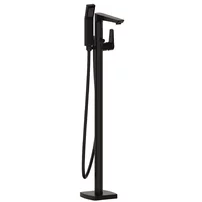 Baterie cada - dus freestanding Inter Ceramic finisaj negru mat cu set de dus
