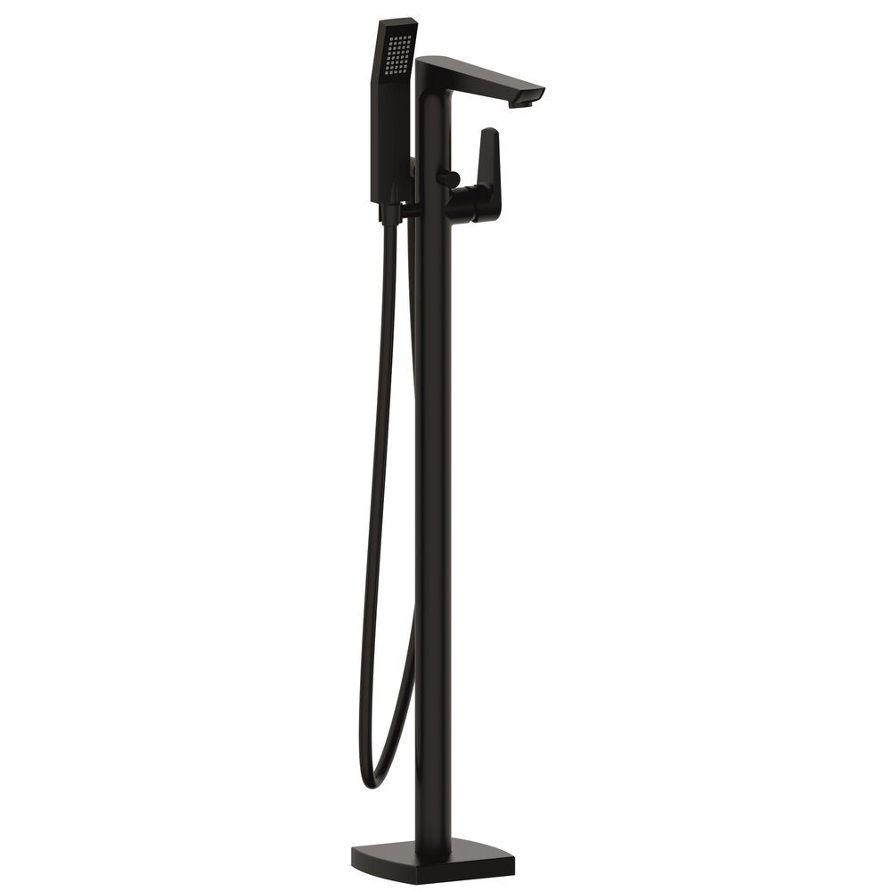 Baterie cada - dus freestanding Inter Ceramic finisaj negru mat cu set de dus