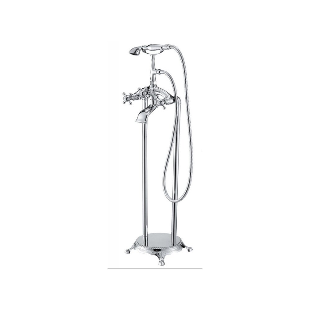 Baterie cada - dus freestanding Inter Ceramic retro crom lucios cu set de dus