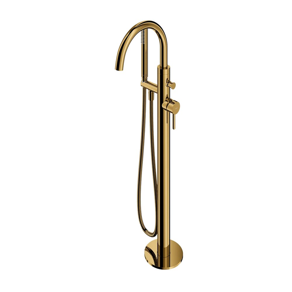 Baterie cada-dus freestanding Omnires Y monocomanda finisaj auriu lucios