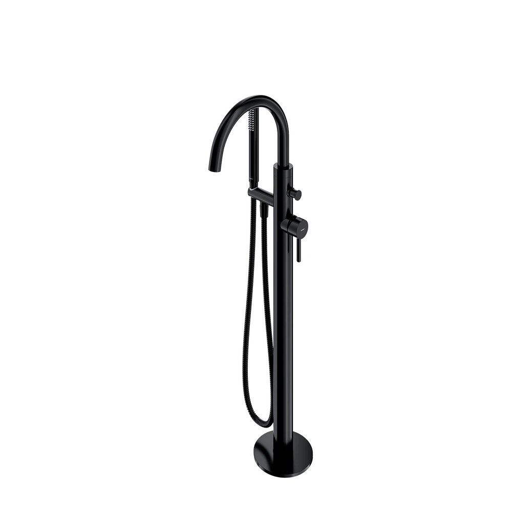 Baterie cada-dus freestanding Omnires Y monocomanda finisaj negru semimat
