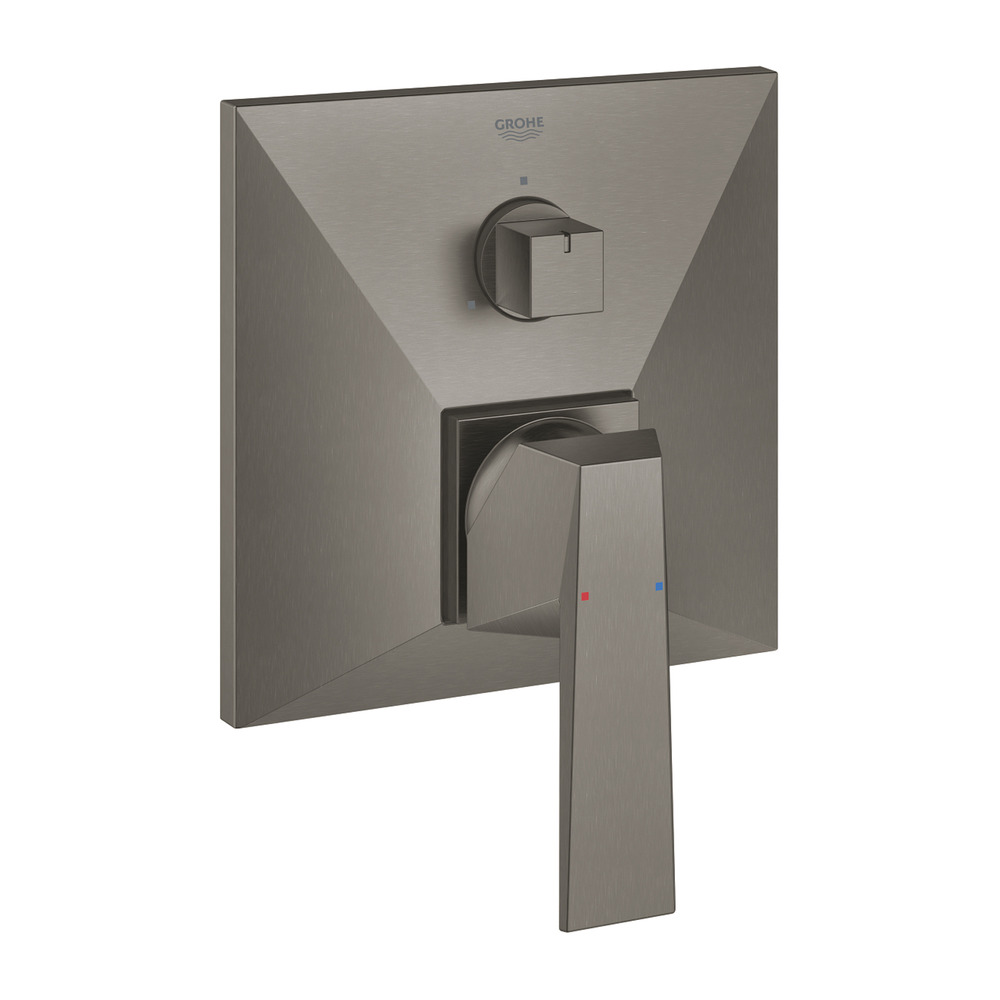 Baterie cada - dus incastrata Grohe Allure Brilliant 3 iesiri antracit periat Hard Graphite fara corp ingropat