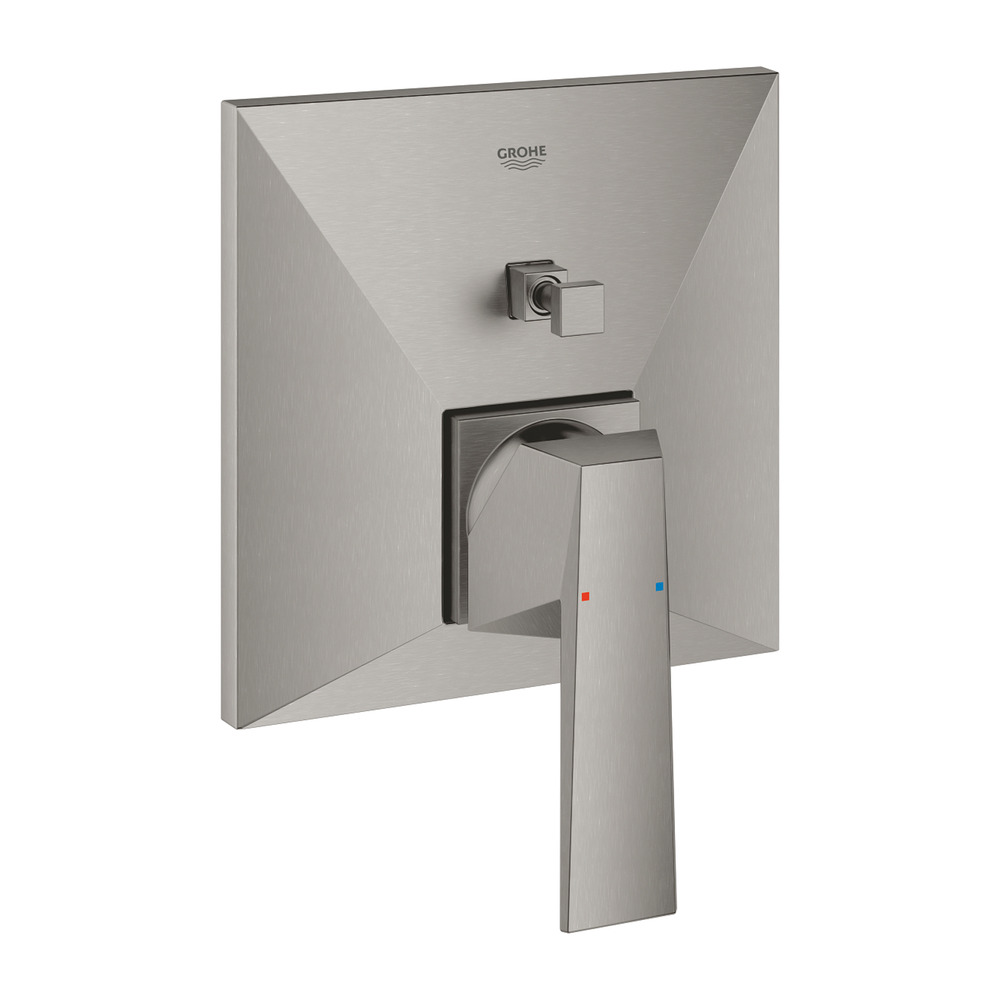 Baterie cada - dus incastrata Grohe Allure Brilliant crom periat Supersteel fara corp ingropat