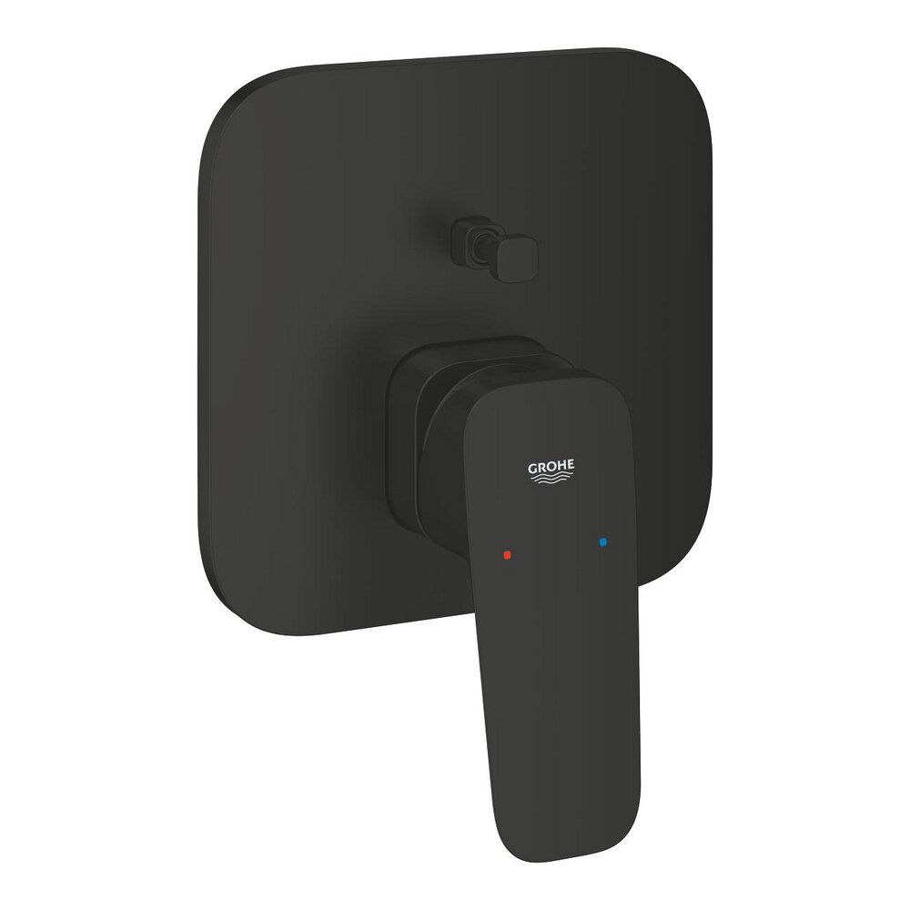 Baterie cada-dus incastrata Grohe Cubeo negru mat fara corp ingropat