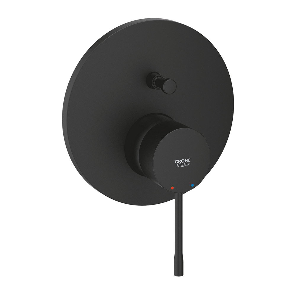 Baterie cada - dus incastrata Grohe Essence negru mat fara corp ingropat