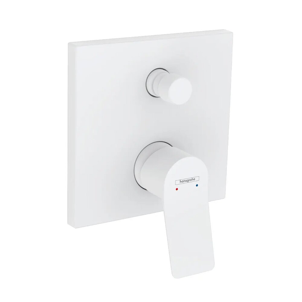 Baterie cada-dus incastrata Hansgrohe Vivenis finisaj alb mat fara corp ingropat