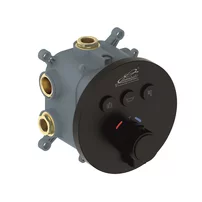 Baterie cada-dus incastrata Inter Ceramic Grigo negru mat cu corp ingropat
