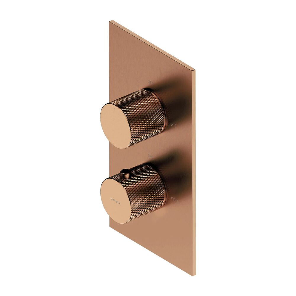 Baterie cada-dus incastrata Omnires Contour cu corp ingropat inclus finisaj cupru periat