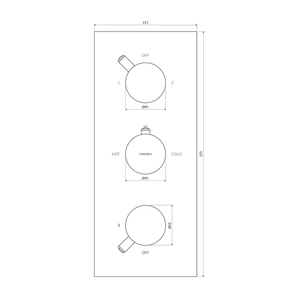 Baterie cada-dus incastrata Omnires Y termostatata finisaj nichel periat fara corp ingropat picture - 2