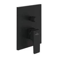 Baterie cada-dus incastrata Villeroy&Boch Architectura Square negru mat fara corp ingropat