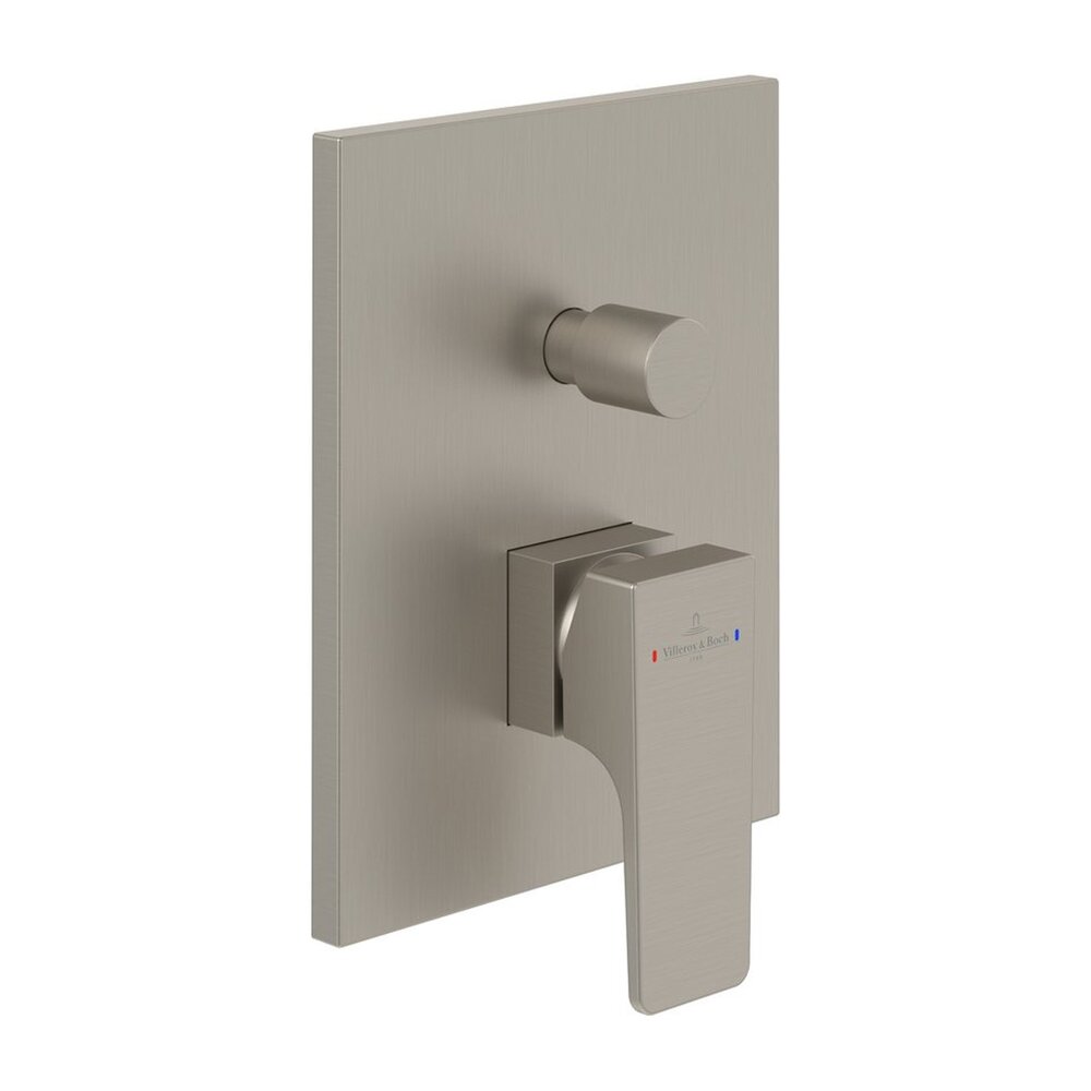 Baterie cada-dus incastrata Villeroy&Boch Architectura Square nichel periat fara corp ingropat