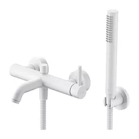 Baterie cada-dus Omnires Y monocomanda finisaj alb mat cu set de dus