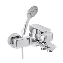 Baterie cada-dus Rubineta Modena monocomanda crom lucios cu set de dus para 5 functii