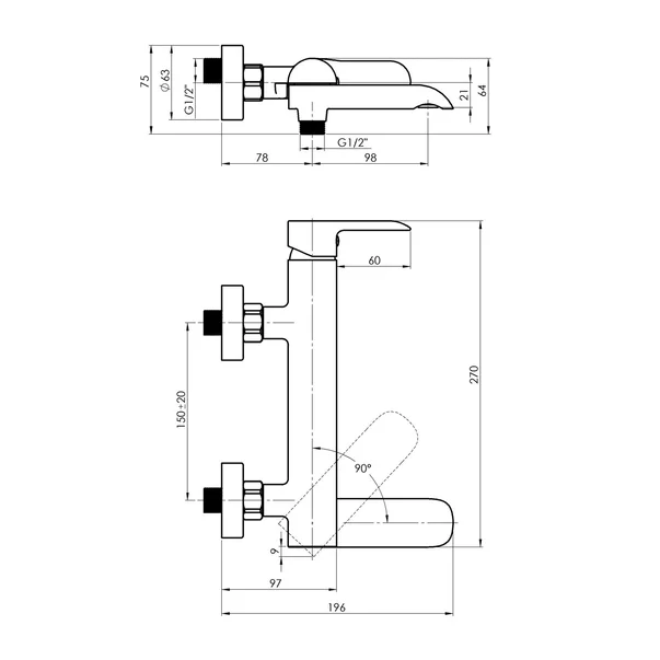 Baterie cada-dus Rubineta Ultra monocomanda auriu mat cu set de dus para 3 functii picture - 2