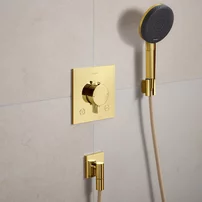 Baterie cada-dus termostatata Hansgrohe Ecostat Comfort E finisaj auriu lucios fara corp ingropat
