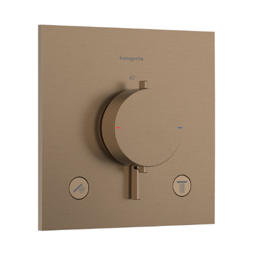 Baterie cada-dus termostatata Hansgrohe Ecostat Comfort E finisaj bronz periat fara corp ingropat