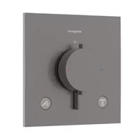 Baterie cada-dus termostatata Hansgrohe Ecostat Comfort E finisaj negru-crom periat fara corp ingropat