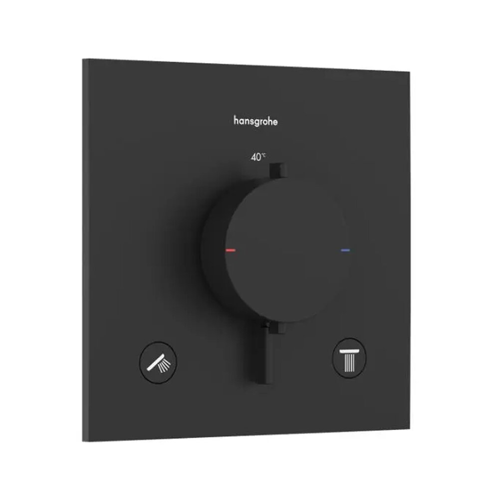 Baterie cada-dus termostatata Hansgrohe Ecostat Comfort E finisaj negru mat fara corp ingropat