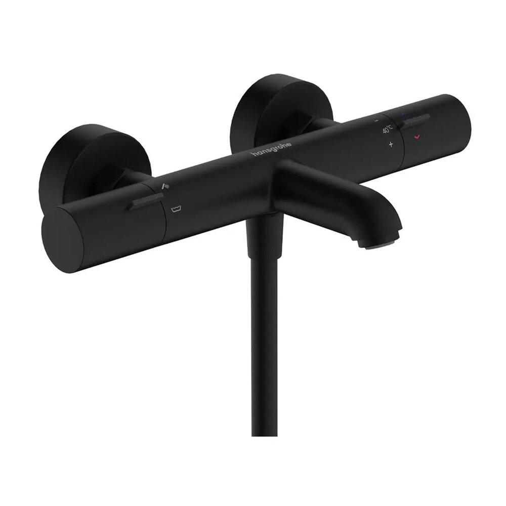 Baterie cada-dus termostatata Hansgrohe Ecostat Fine negru mat