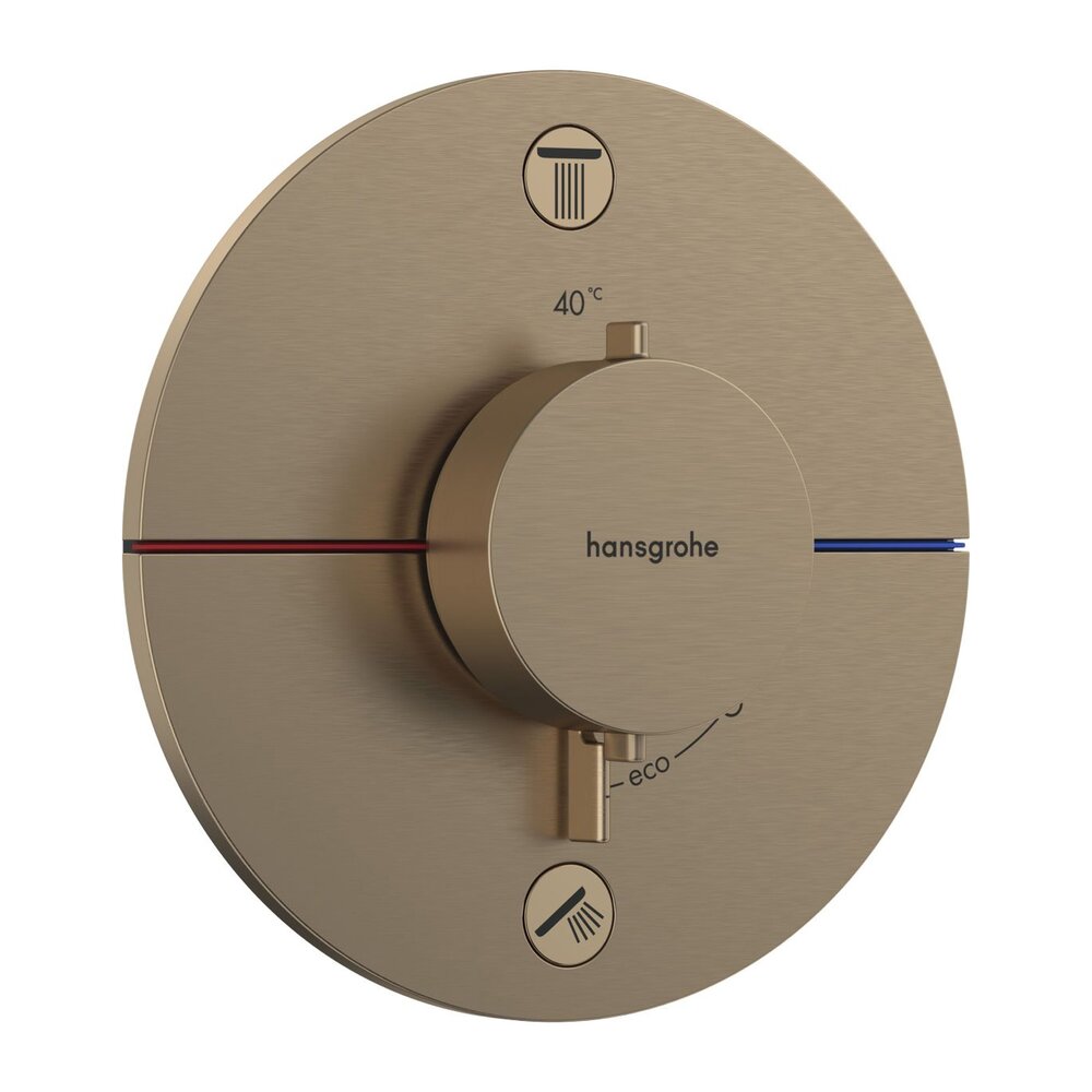 Baterie cada-dus termostatata Hansgrohe ShowerSelect Comfort S finisaj bronz periat fara corp ingropat