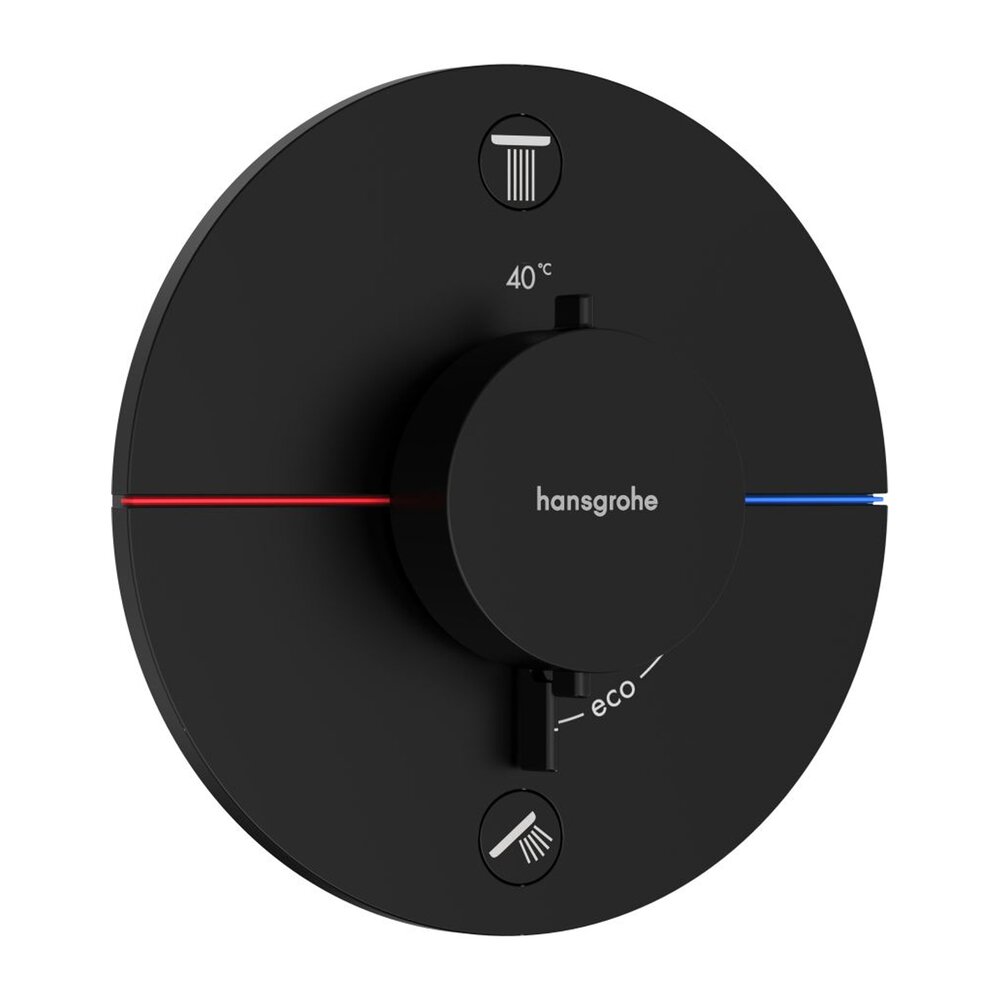 Baterie cada-dus termostatata Hansgrohe ShowerSelect Comfort S finisaj negru mat fara corp ingropat