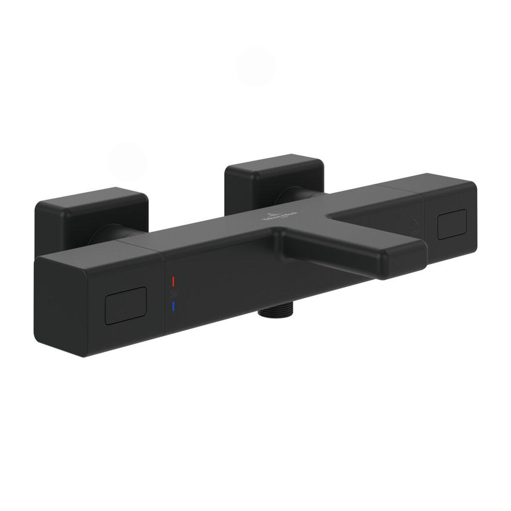 Baterie cada-dus termostatata Villeroy&Boch Angular negru mat