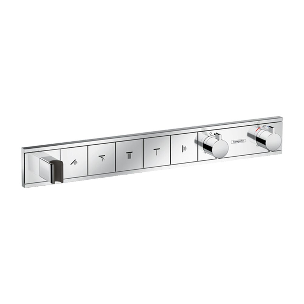 Baterie dus incastrata cu 5 functii Hansgrohe Rainselect cu termostat crom lucios