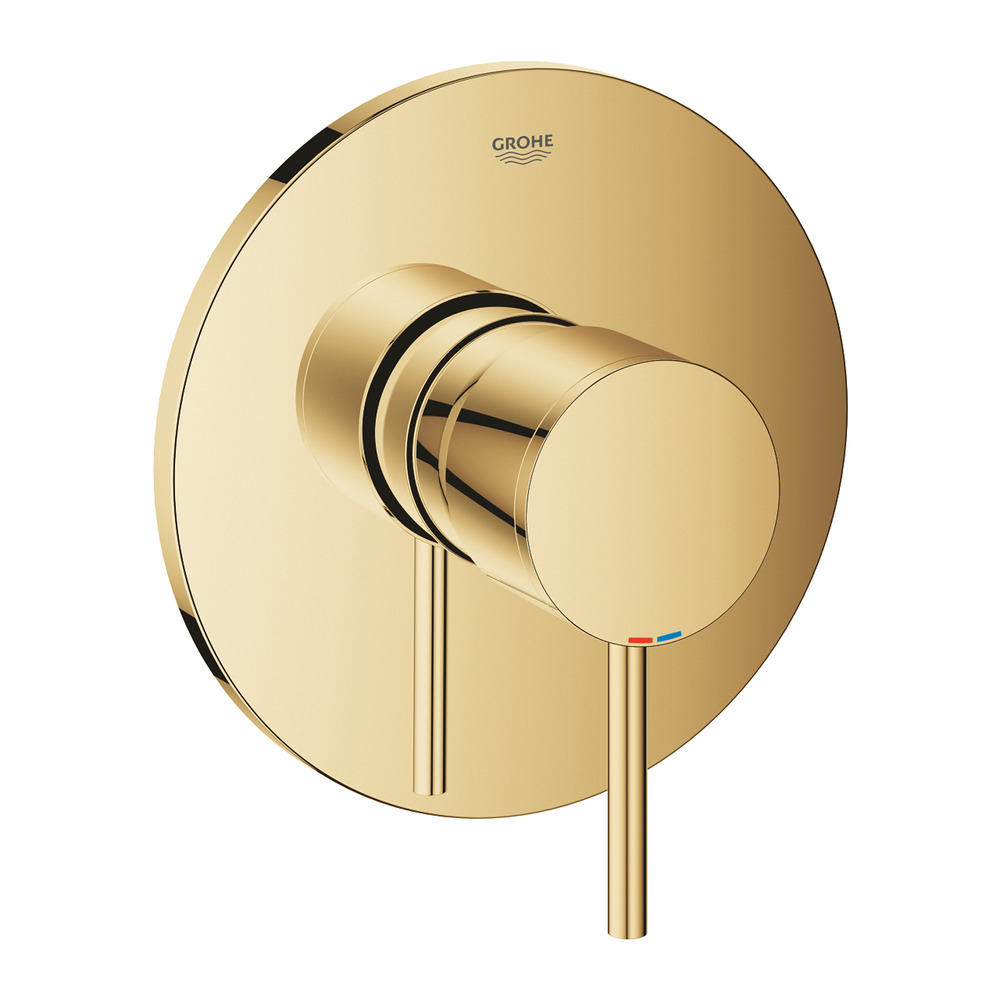 Baterie dus incastrata Grohe Atrio auriu lucios Cool Sunrise fara corp ingropat
