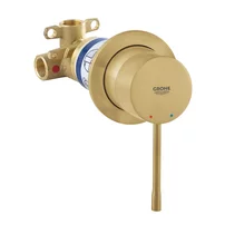 Baterie dus incastrata Grohe Essence auriu periat Cool Sunrise cu corp ingropat