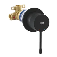 Baterie dus incastrata Grohe Essence negru mat Phantom Black cu corp ingropat