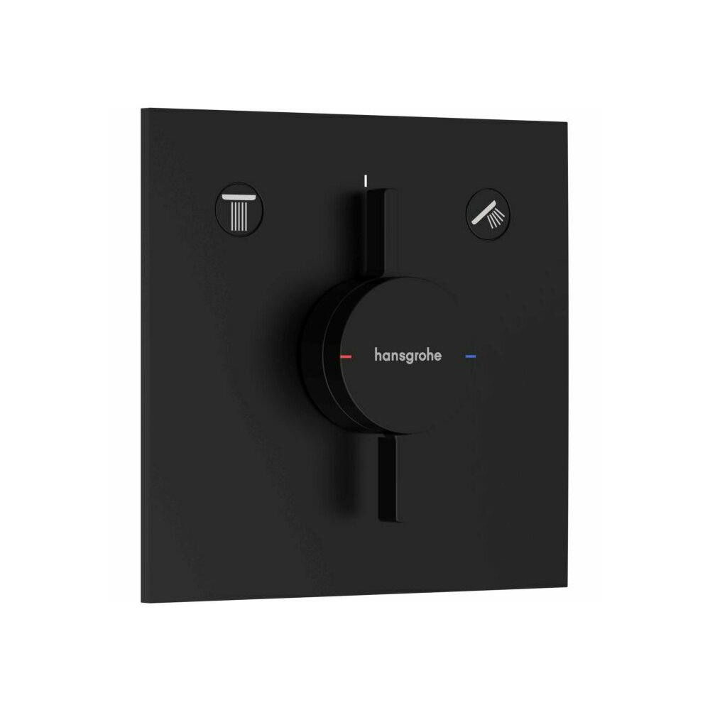 Baterie dus incastrata negru mat Hansgrohe DuoTurn E 2 functii