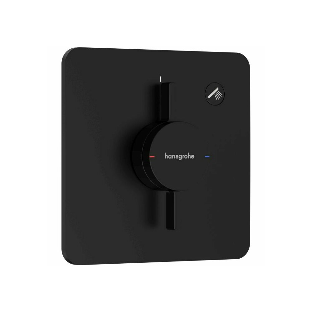 Baterie dus incastrata negru mat Hansgrohe DuoTurn Q 1 functie