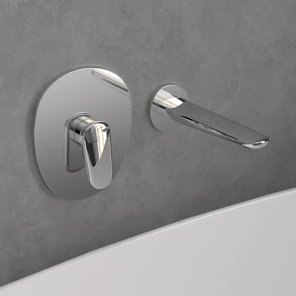 Baterie dus incastrata Villeroy&Boch Antao crom lucios fara corp ingropat picture - 3