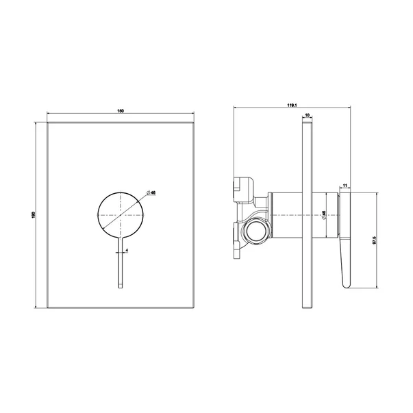 Baterie dus incastrata Villeroy&Boch Conum auriu periat fara corp ingropat picture - 9